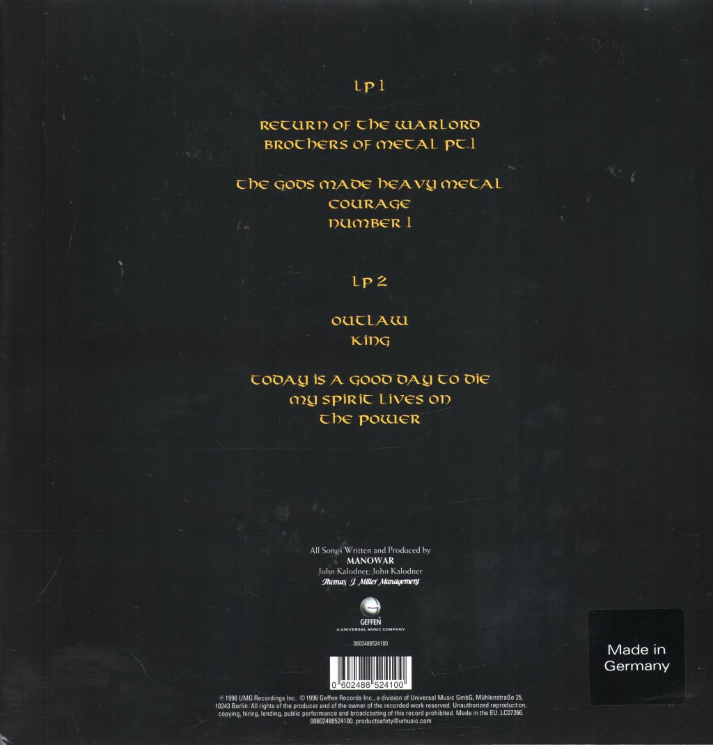 Manowar - Louder Than Hell - Double Lp