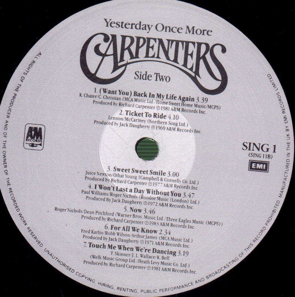Carpenters - Yesterday Once More - Double Lp