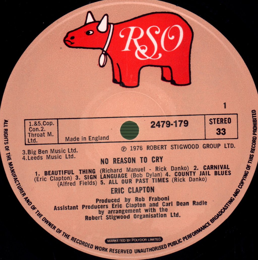 Eric Clapton - No Reason To Cry - Lp