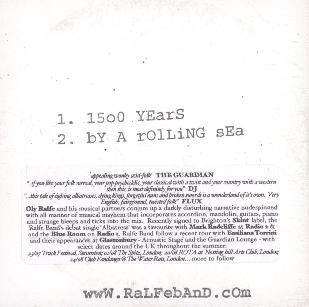Ralfe Band - Fifteen Hundred Years - Cdr