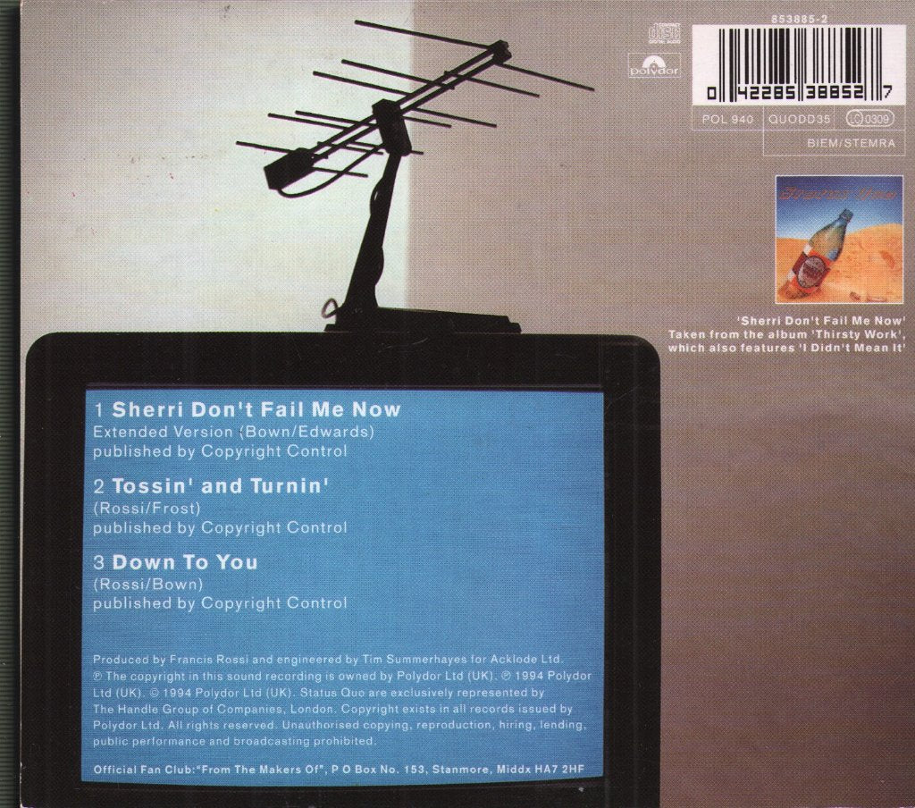 Status Quo - Sherri Don't Fail Me Now - Cd