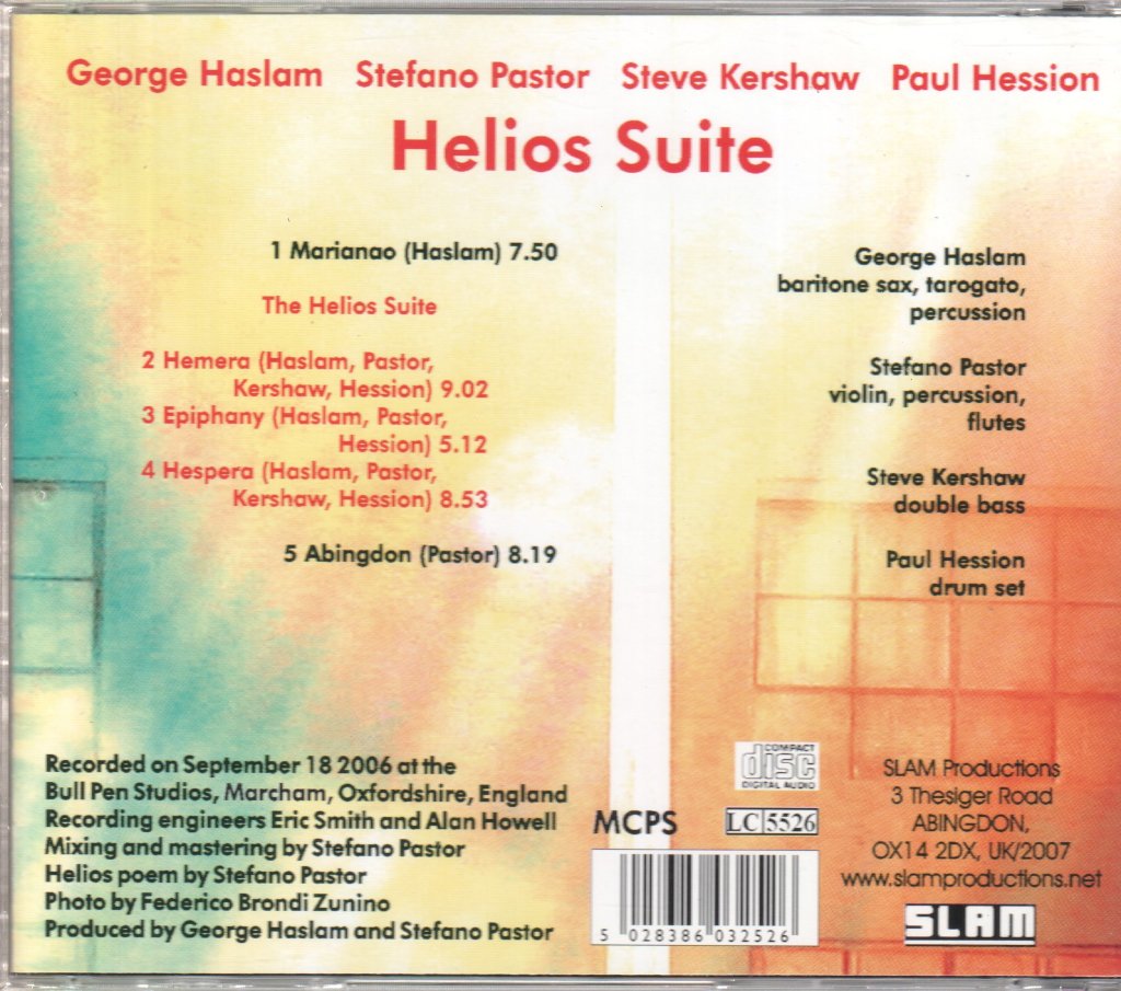 George Haslam Stefano Pastor Steve Kershaw Paul Hession - Helios Suite - Cd