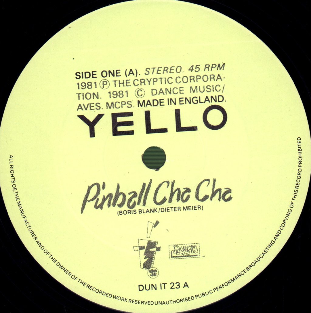 Yello - Pinball Cha Cha - 12 Inch