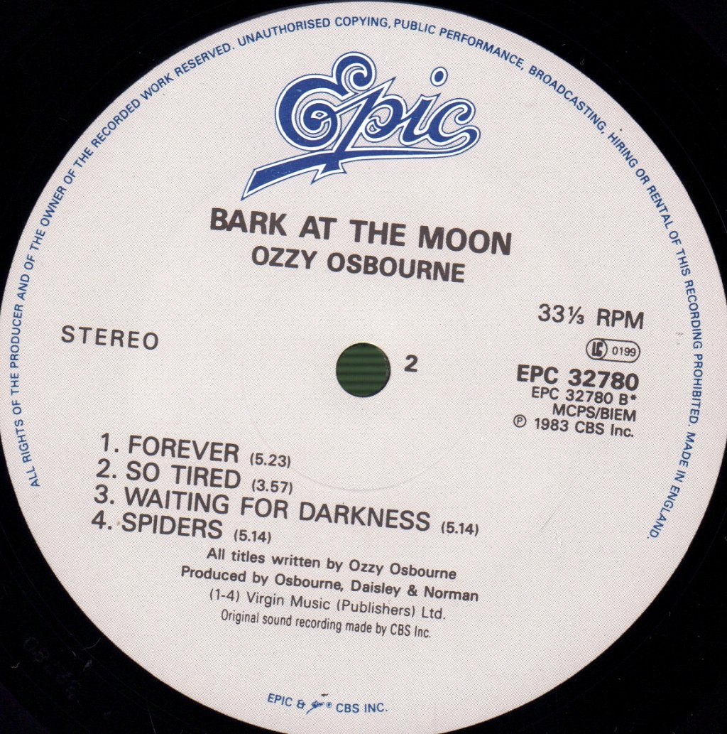 Ozzy Osbourne - Bark At The Moon - Lp
