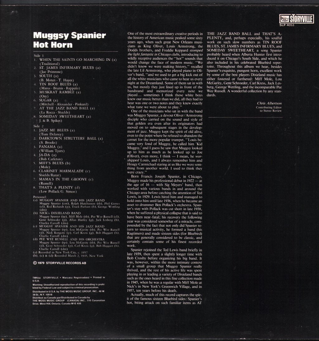 Muggsy Spanier - Hot Horn - Lp
