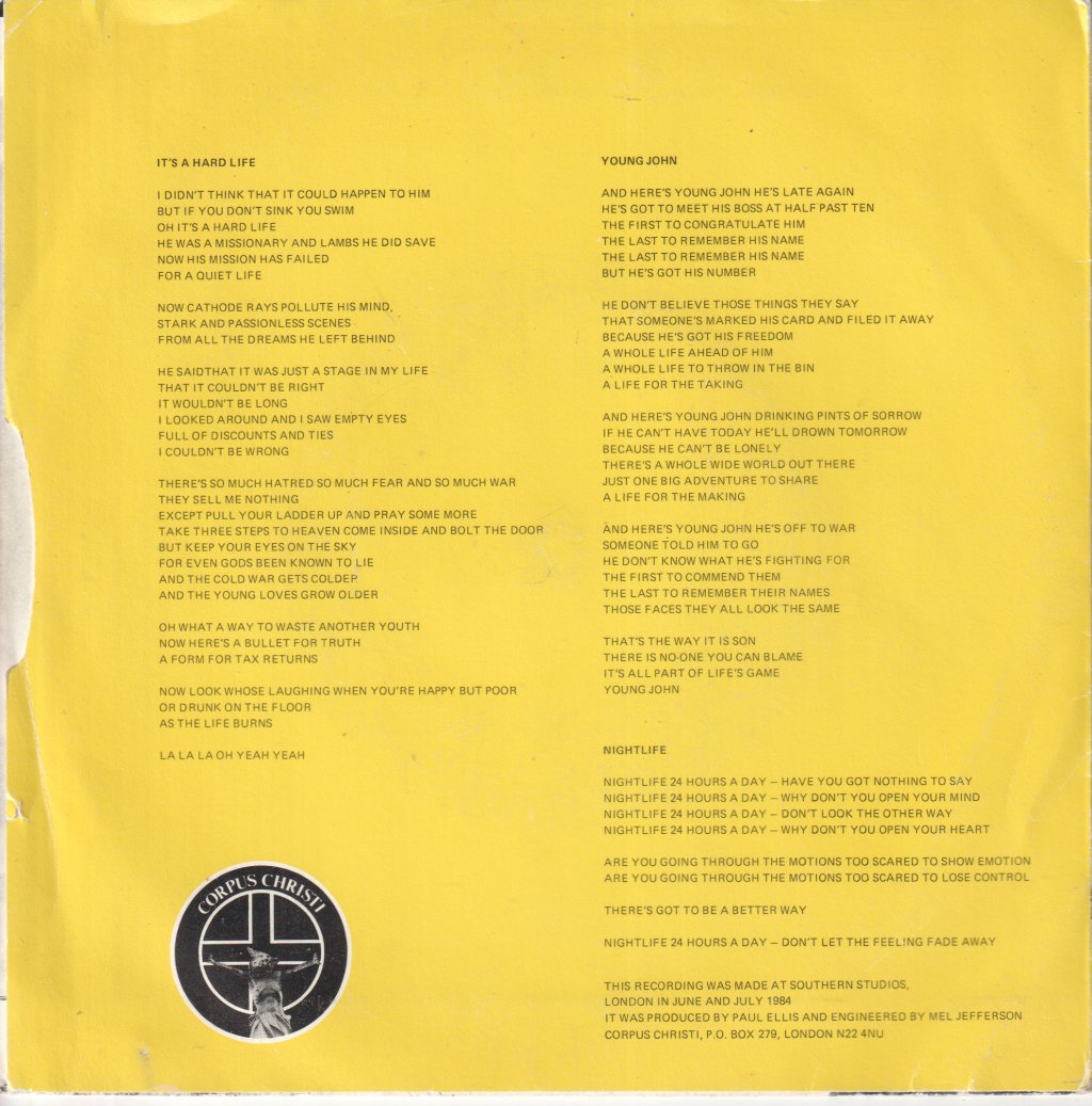 Omega Tribe - It's A Hard Life - 7 Inch