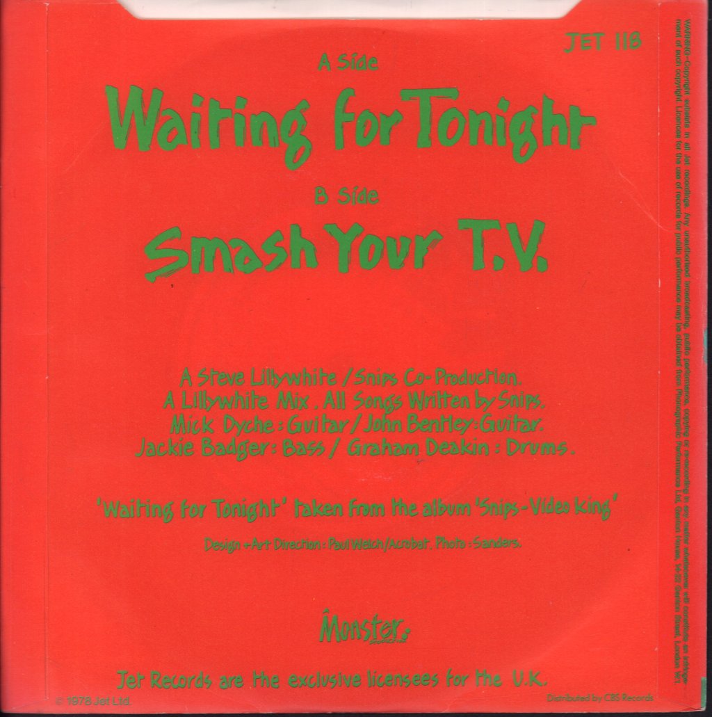 Snips - Waiting For Tonight - 7 Inch