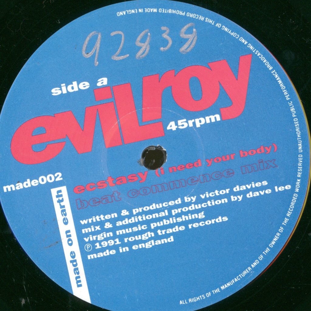 Evilroy - Ecstasy (I Need Your Body) - 12 Inch