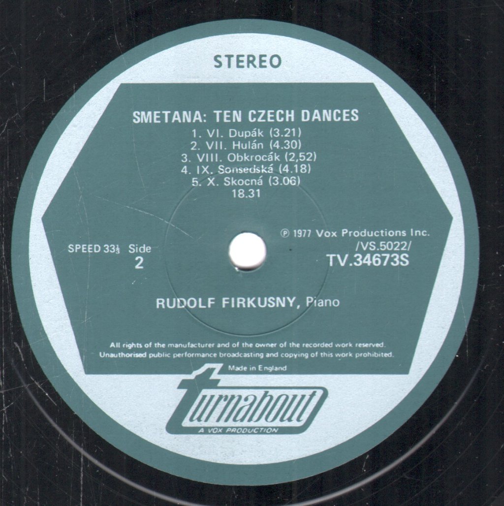 Rudolf Firkusny - Smetana - Ten Czech Dances - Lp