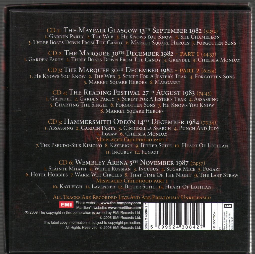 Marillion - Early Stages (The Official Bootleg Box Set 1982-1987) - Cd Set