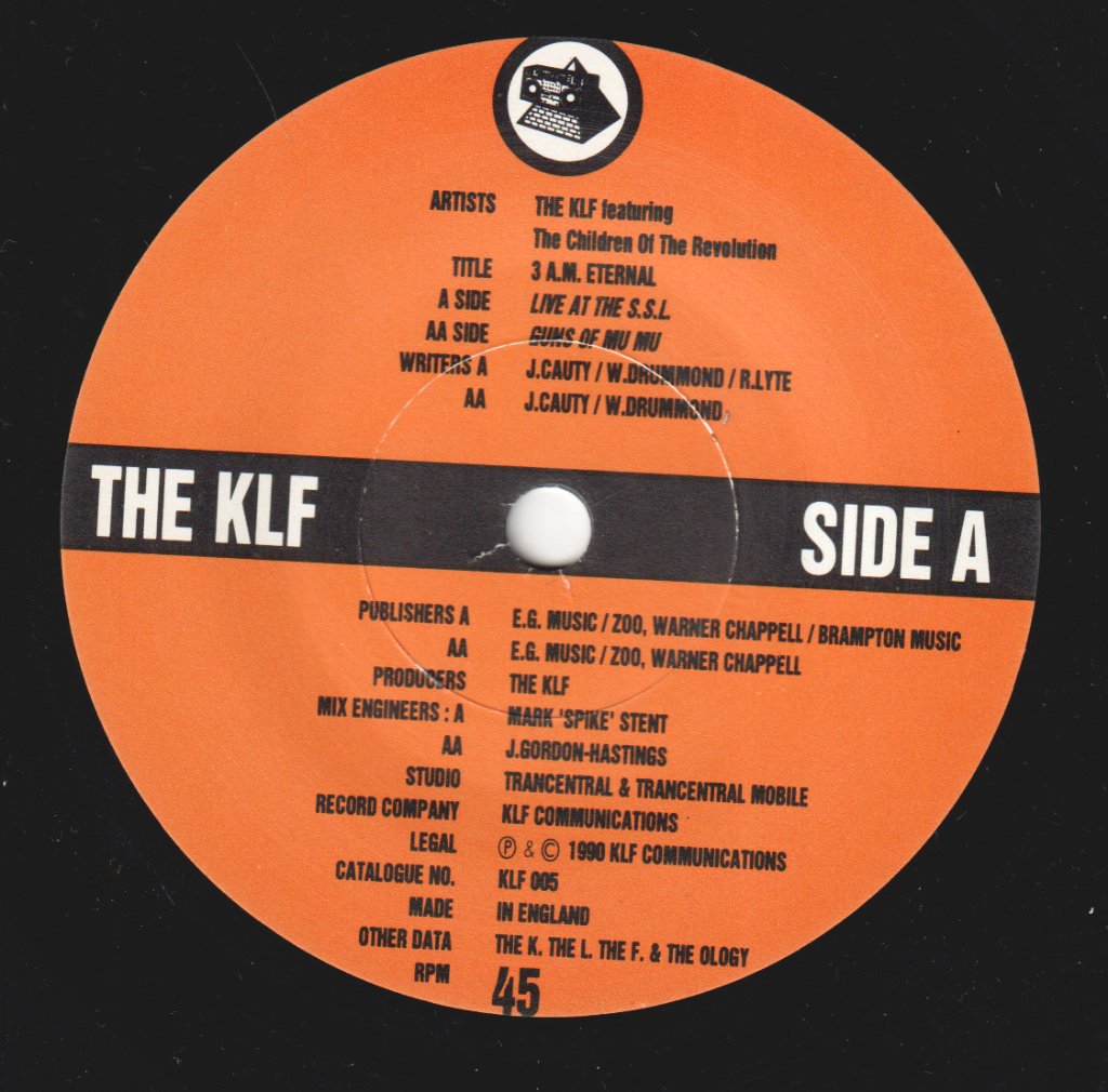KLF - 3 A.m. Eternal - 7 Inch