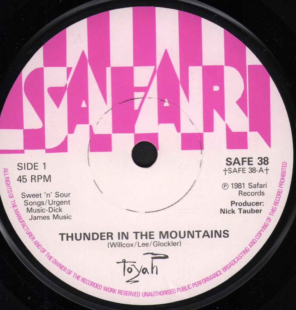 Toyah - Thunder In The Mountains - 7 Inch