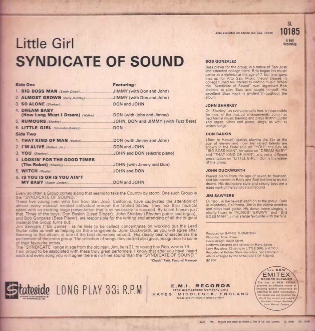 Syndicate Of Sound - Little Girl - Lp
