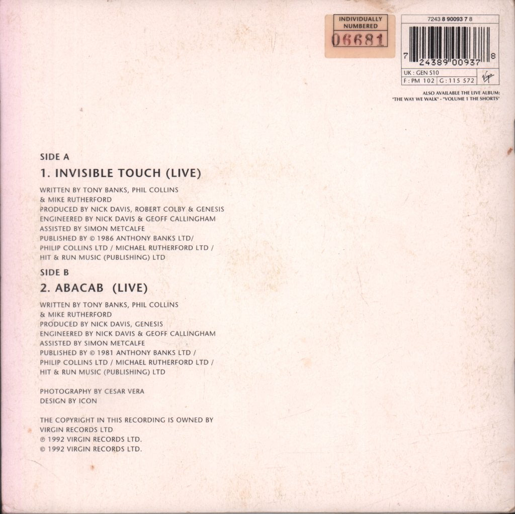 Genesis - Invisible Touch - 7 Inch