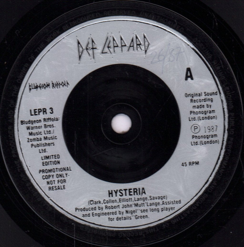 Def Leppard - Hysteria - 7 Inch