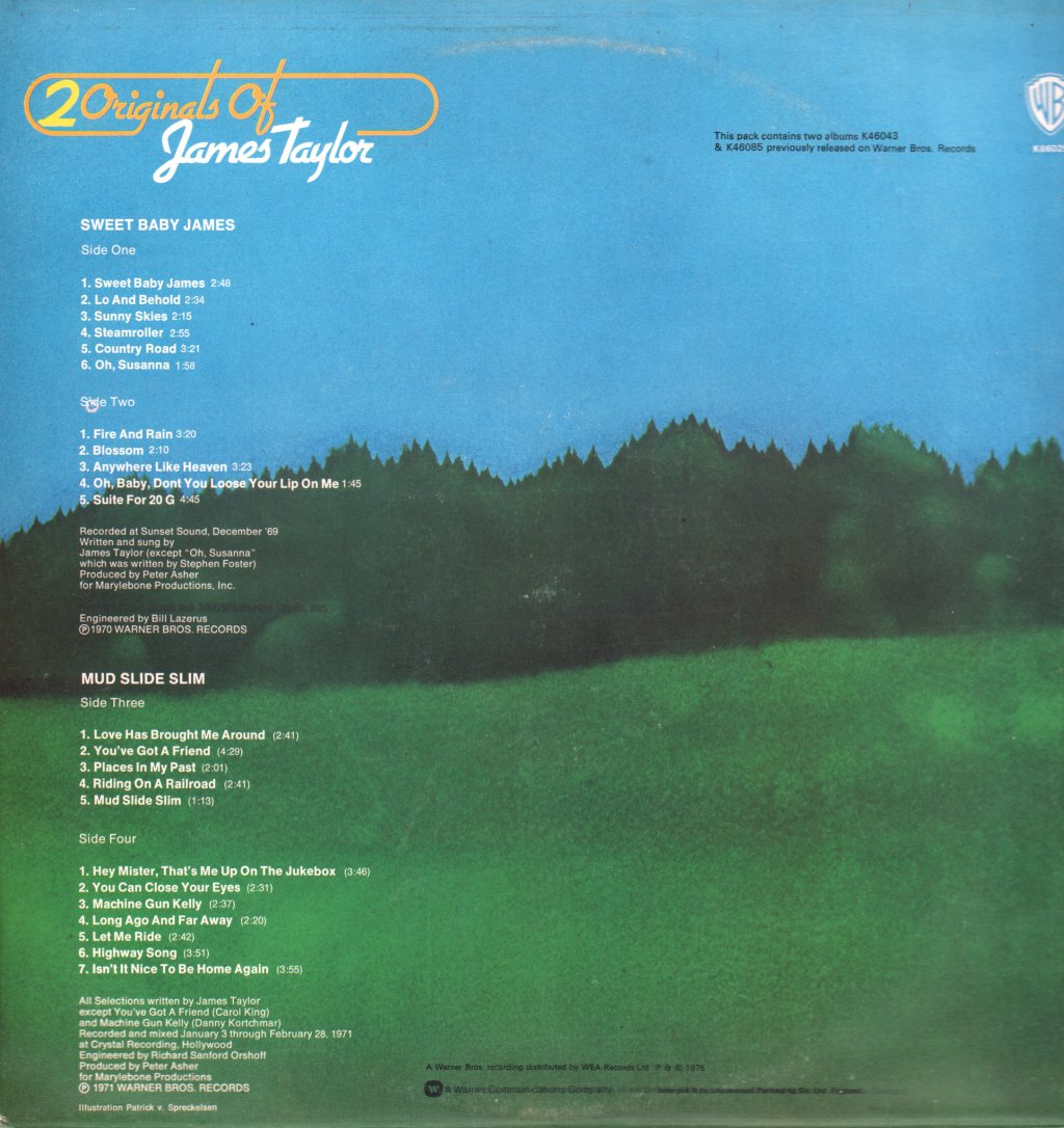 James Taylor - 2 Originals Of - Double Lp