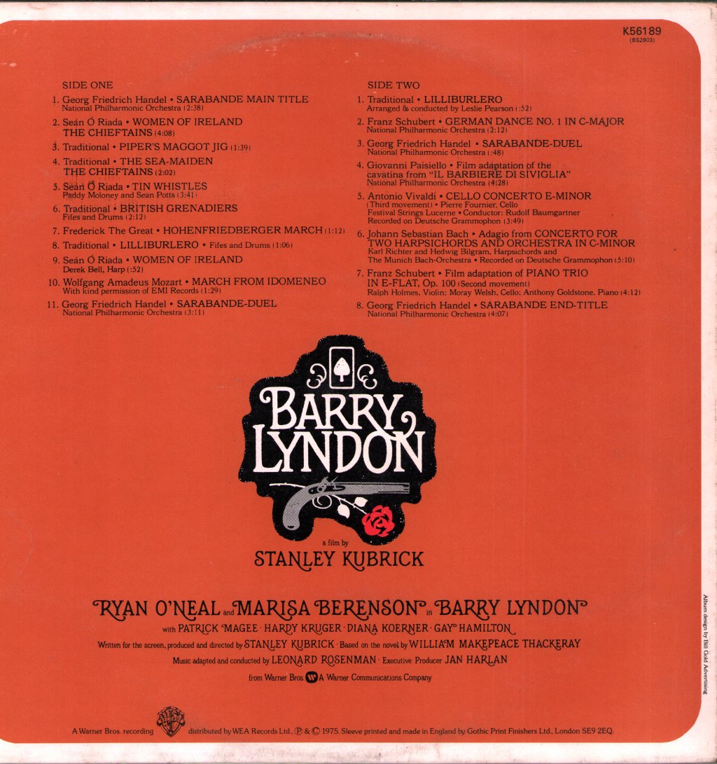 Various Artists - Barry Lyndon (Music From The Soundtrack) - Lp