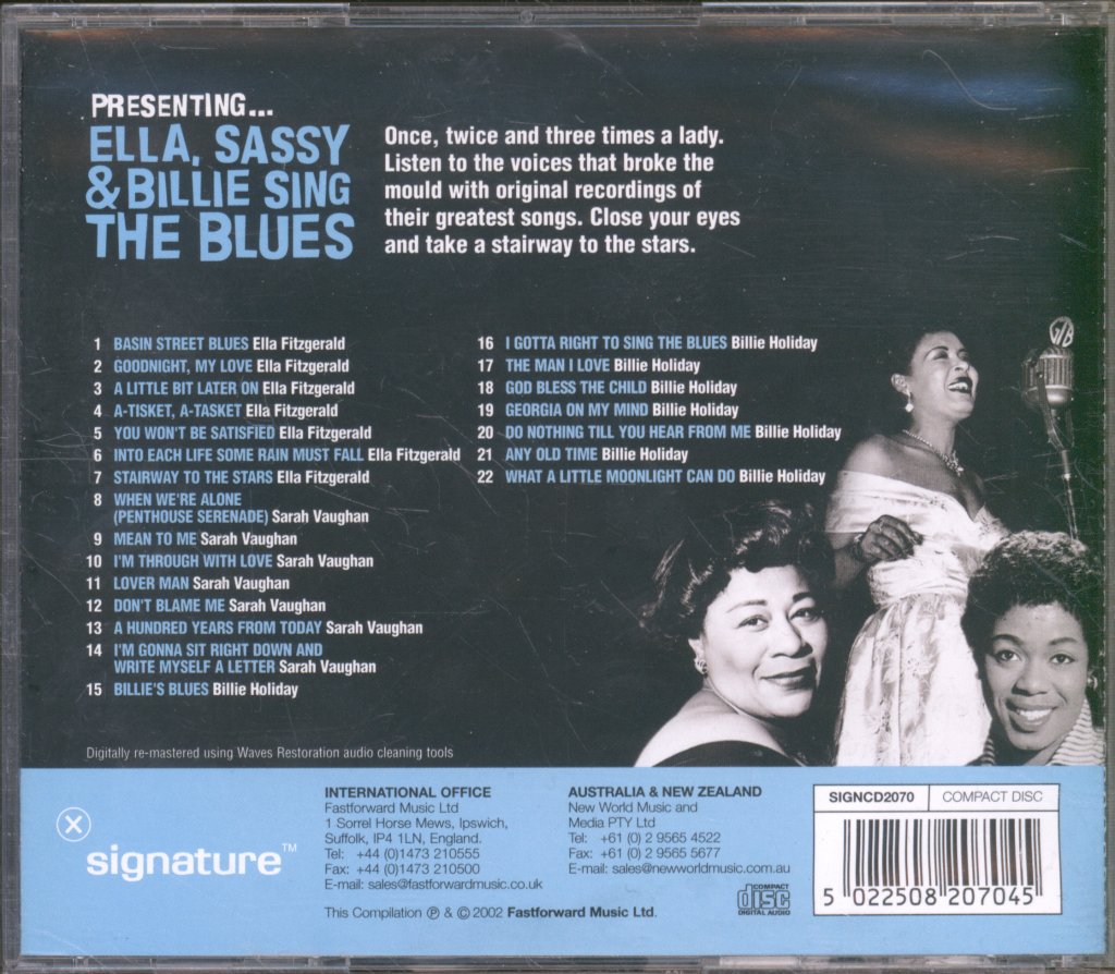 Various Artists - Presenting... Ella, Sassy & Billie Sing The Blues - Cd
