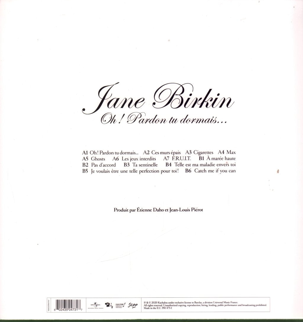 Jane Birkin - Oh! Pardon Tu Dormais - Lp