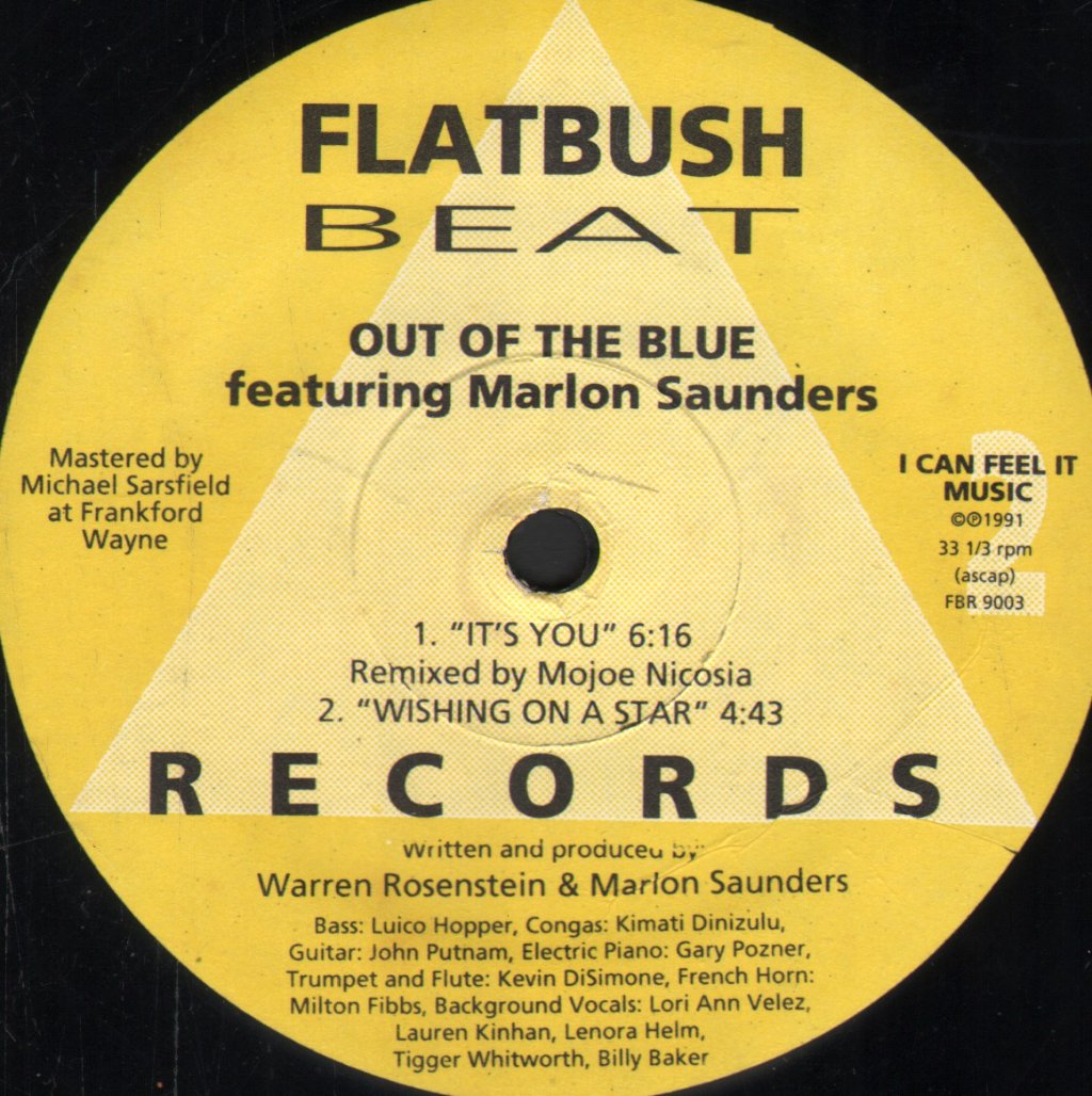 Out Of The Blue featuring Marlon Saunders - It's You / Wishing On A Star - 12 Inch