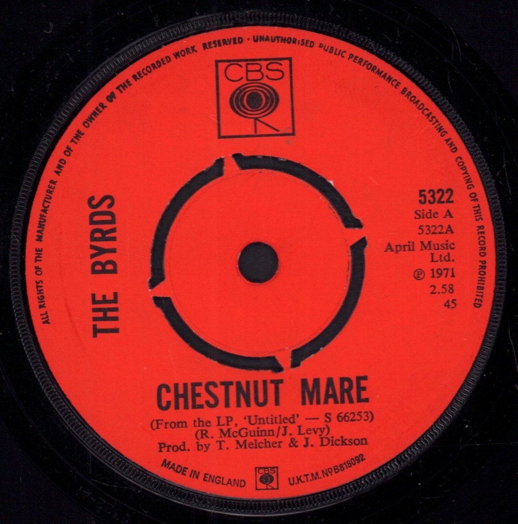 Byrds - Chestnut Mare - 7 Inch