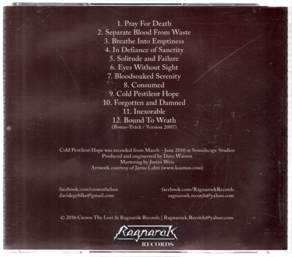 Crown The Lost - Cold Pestilent Hope - Cd