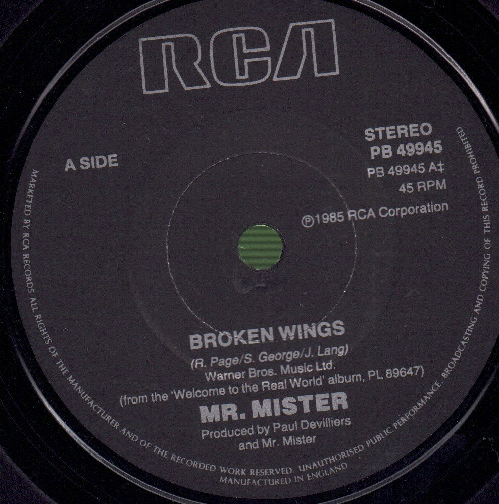 Mr Mister - Broken Wings - 7 Inch