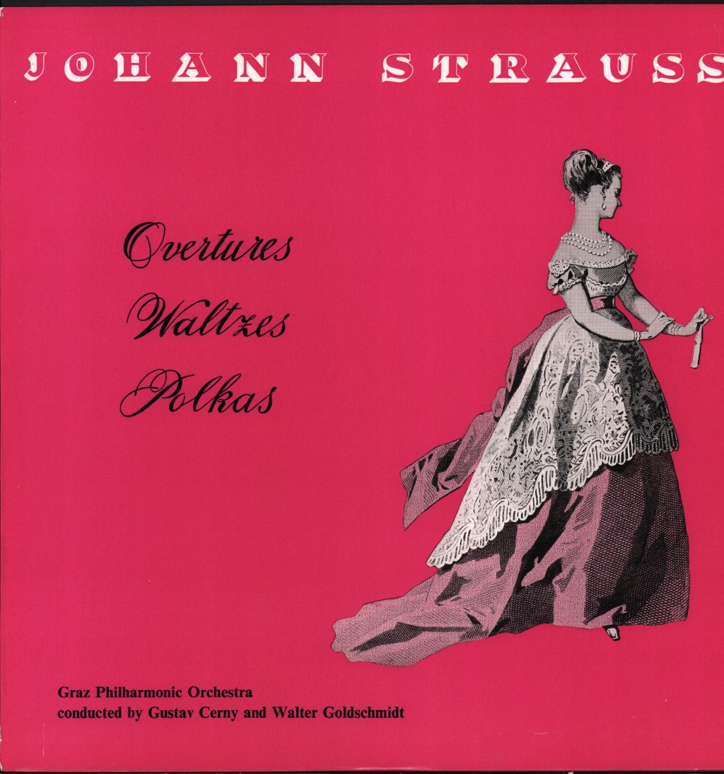 Graz Philharmonic Orchestra / Gustav Cerny - Johann Strauss - Overtures / Waltzes / Polkas - Lp