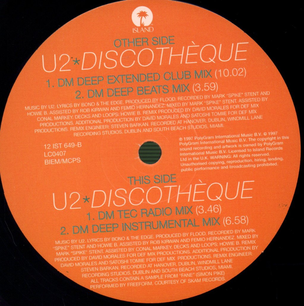 U2 - Discothèque - Triple 12 Inch