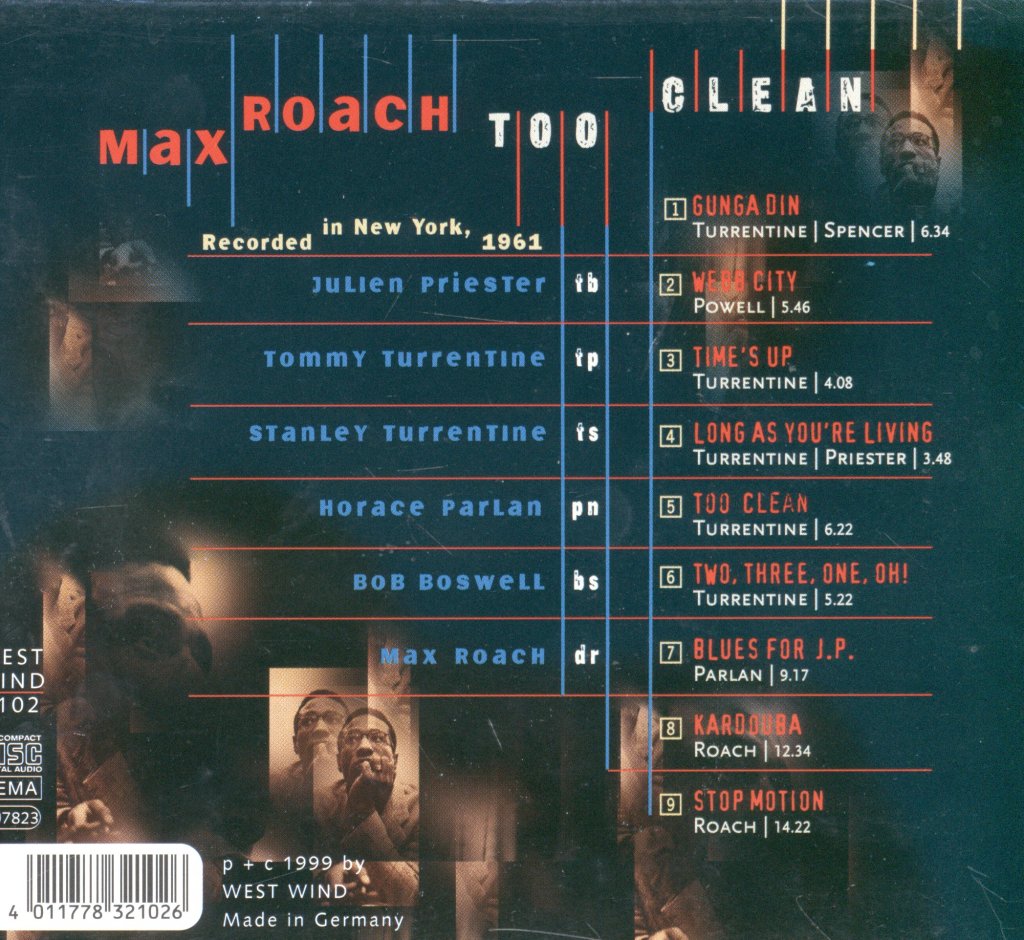 Max Roach - Too Clean - Cd