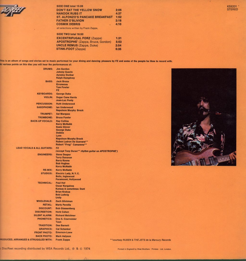 Frank Zappa - Apostrophe - Lp