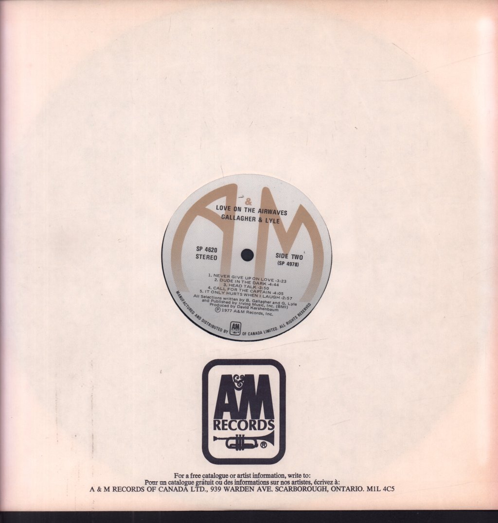 Gallagher And Lyle - Love On The Airwaves - Lp