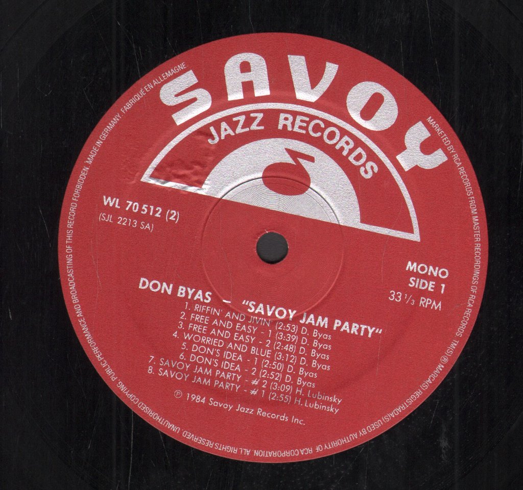 Don Byas - Savoy Jam Party - Double Lp