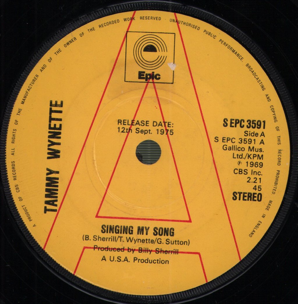 Tammy Wynette - Singing My Song - 7 Inch