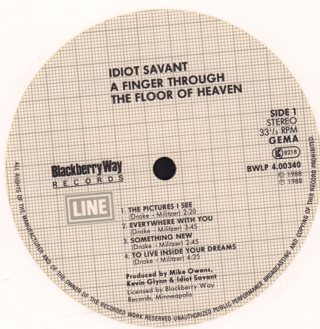 Idiot Savant - A Finger Through The Floor Of Heaven - Lp