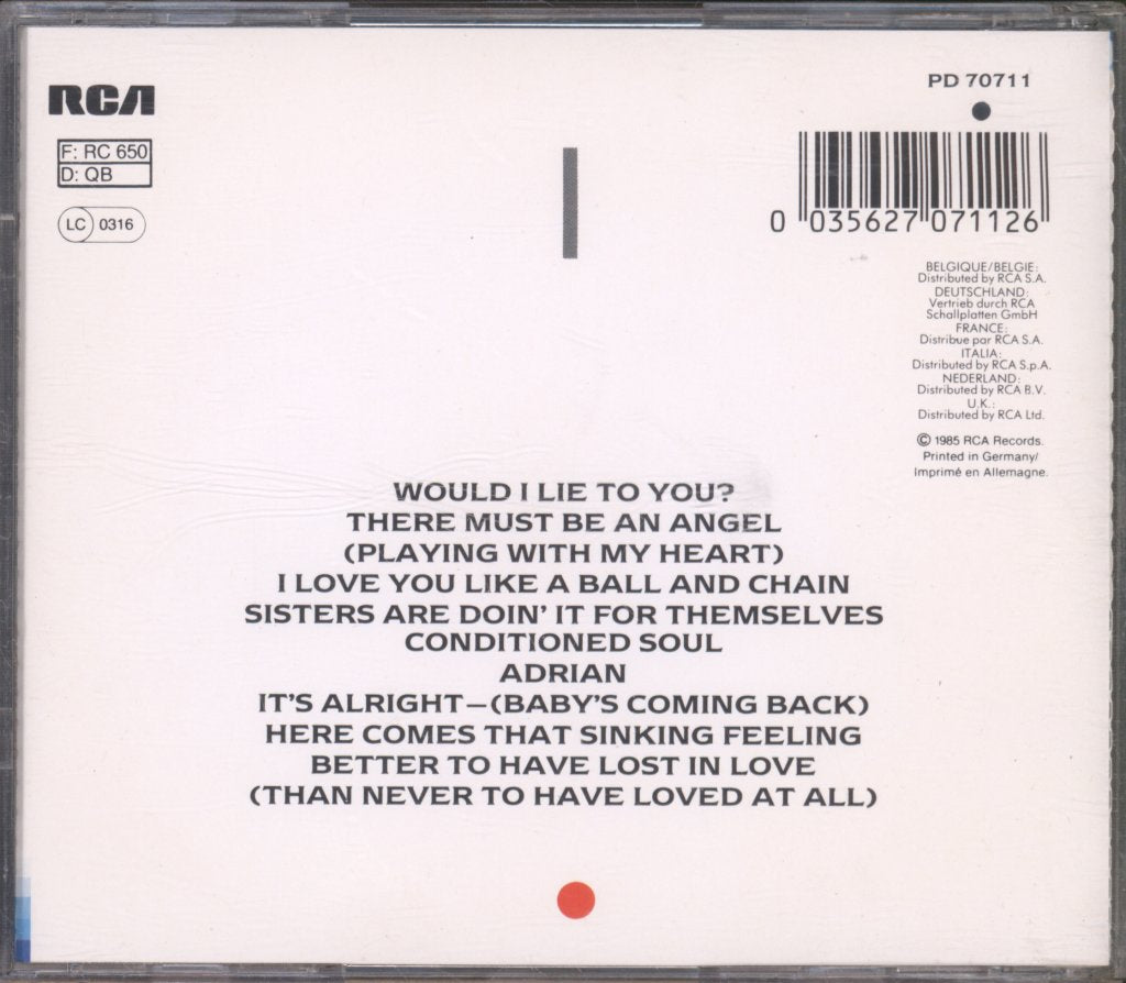 Eurythmics - Be Yourself Tonight - Cd
