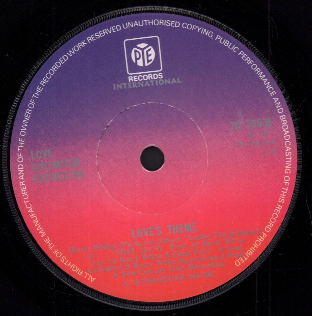 Love Unlimited Orchestra - Love's Theme - 7 Inch