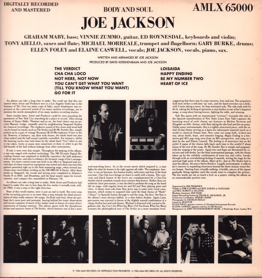Joe Jackson - Body And Soul - Lp