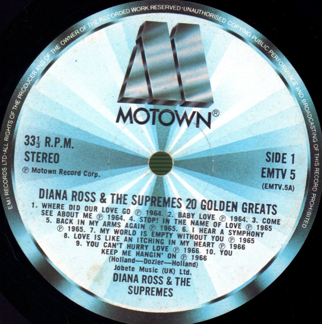 Diana Ross And The Supremes - 20 Golden Greats - Lp