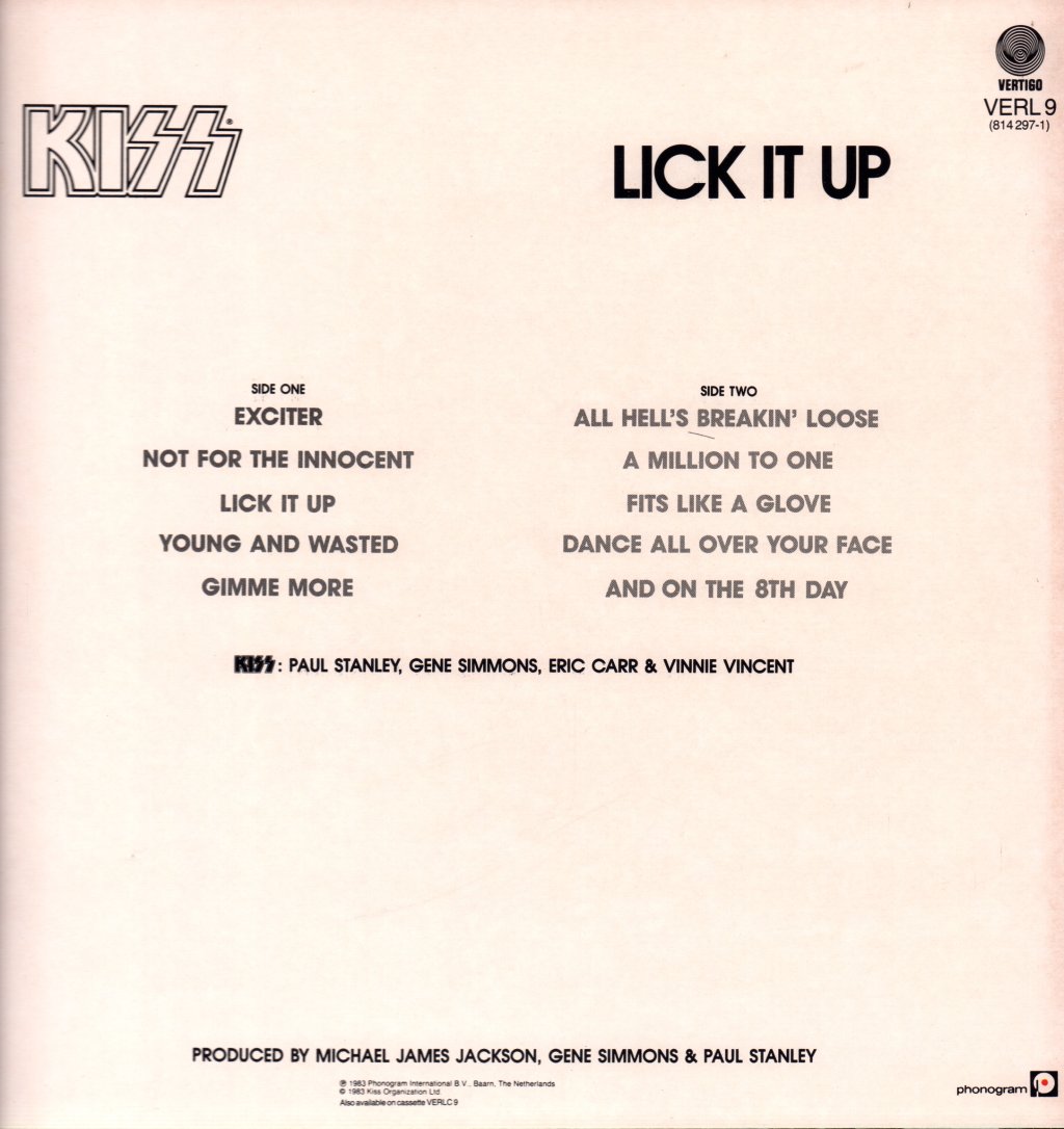 Kiss - Lick It Up - Lp