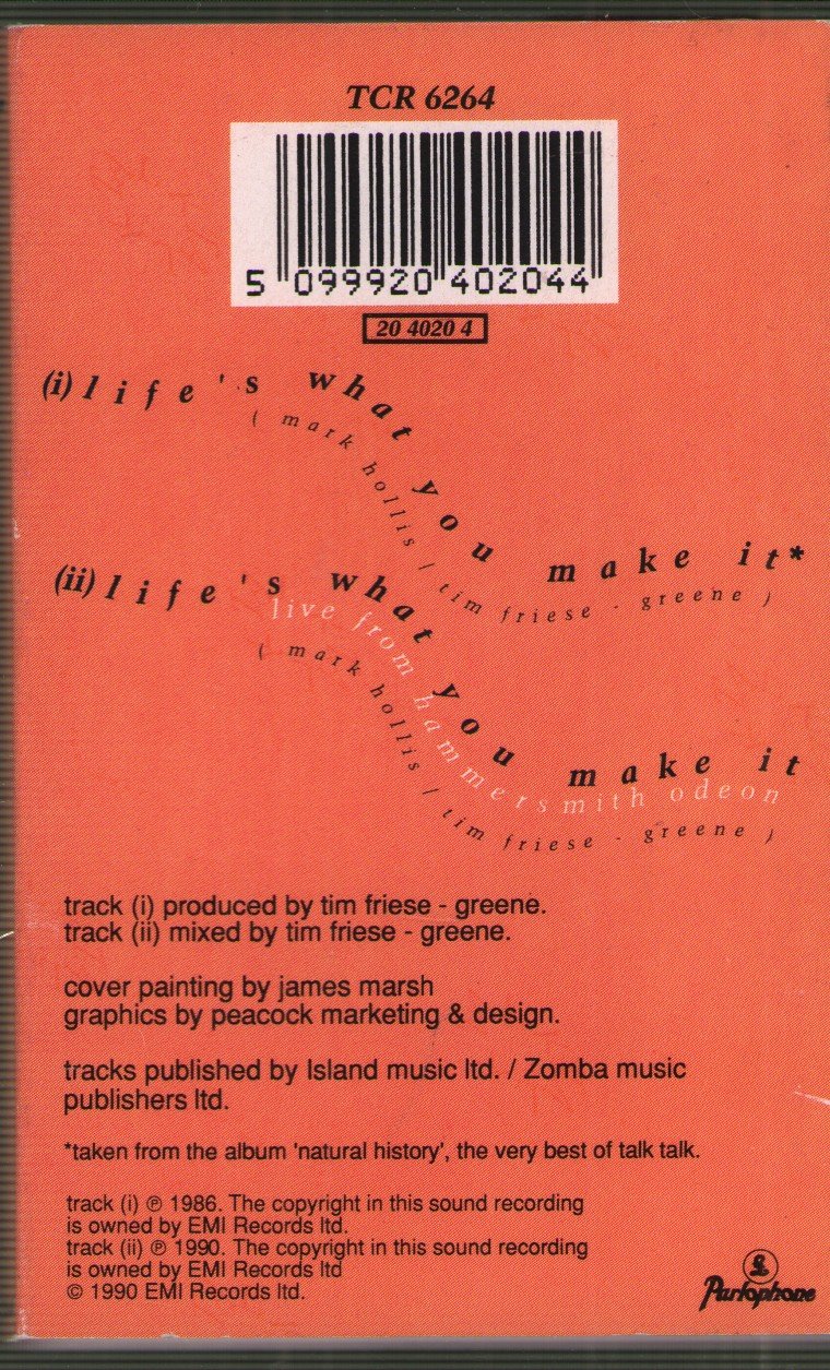 Talk Talk - Life's What You Make It - Cassette