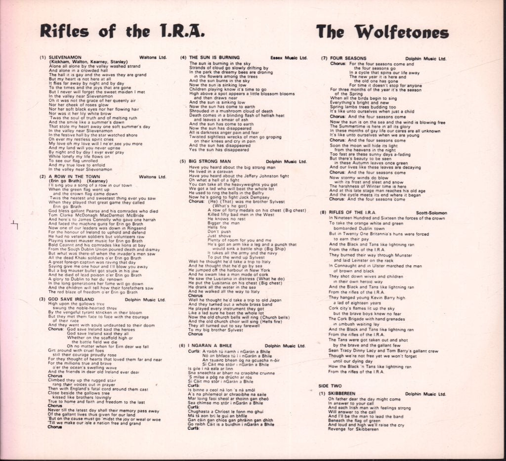 Wolfetones - Rifles Of The I.r.a - Lp