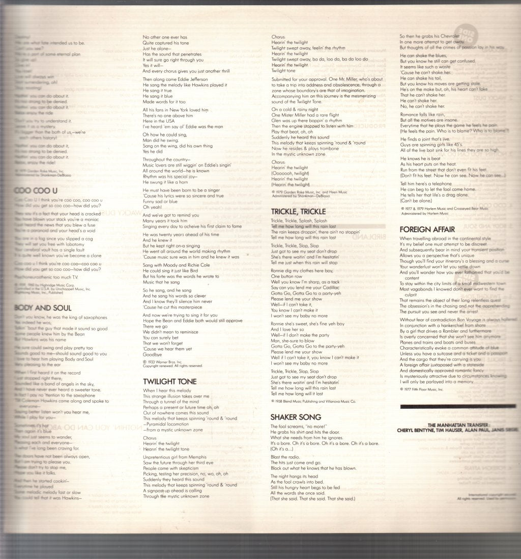 Manhattan Transfer - Extensions - Lp