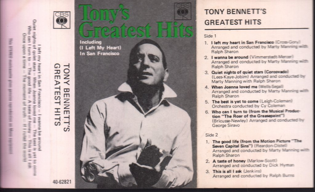 Tony Bennett - Tony's Greatest Hits - Cassette