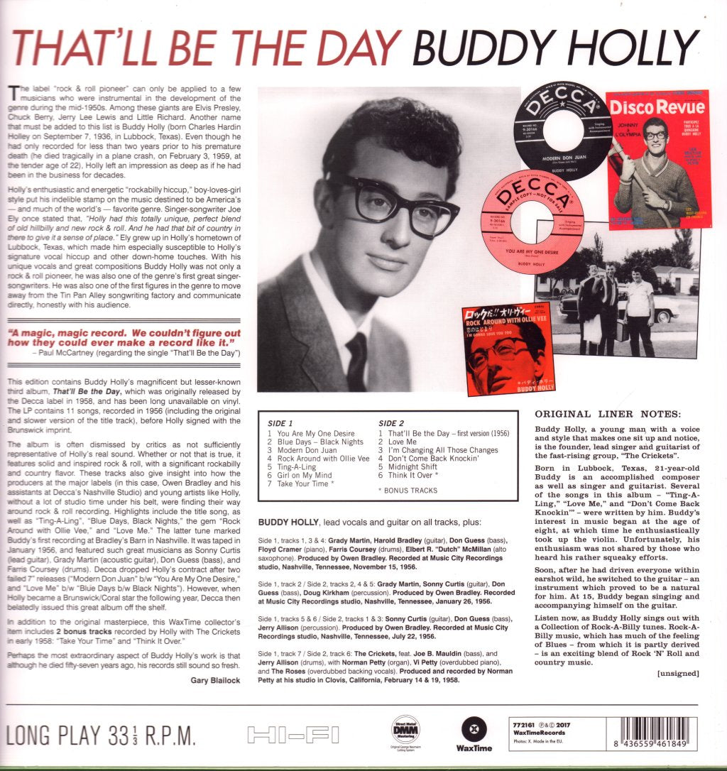 Buddy Holly - That'll Be The Day - Lp