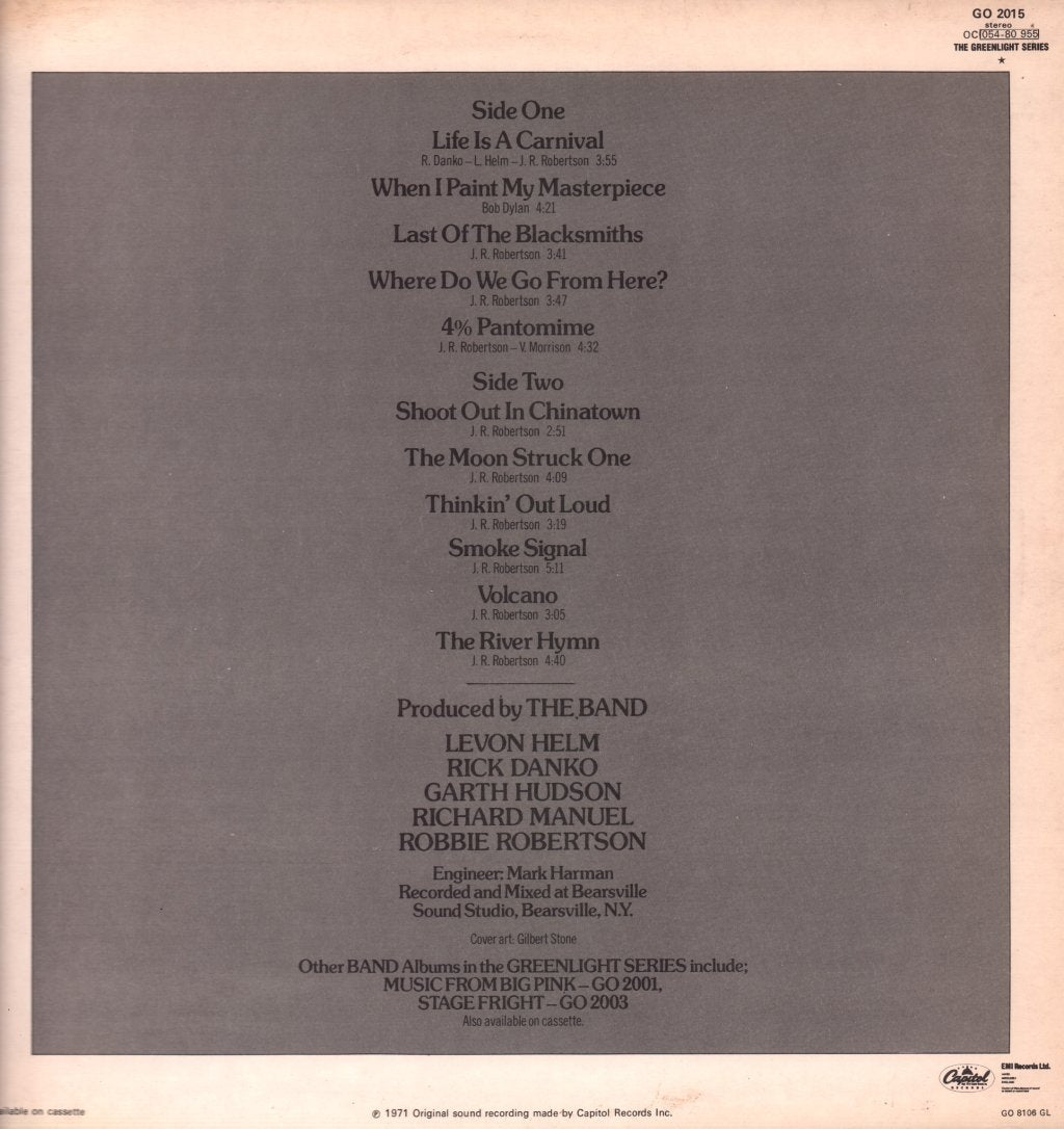 Band - Cahoots - Lp