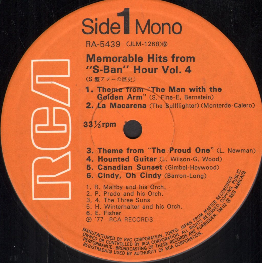 Various Artists - Memorable Hits From "S-Ban - Lp