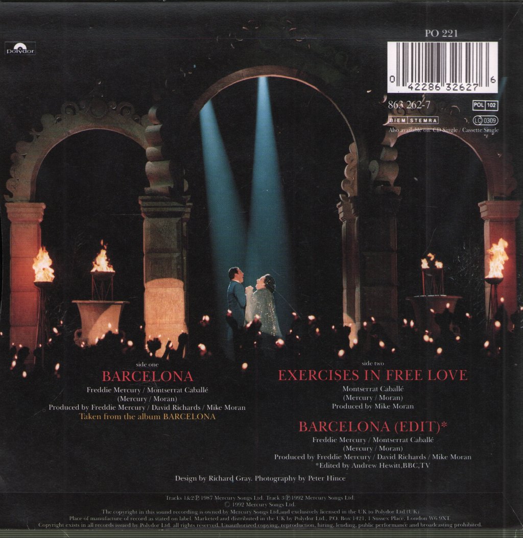 Freddie Mercury And Montserrat Caballe - Barcelona - 7 Inch