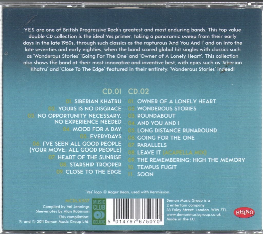 Yes - Wonderous Stories: The Best Of Yes - Double Cd