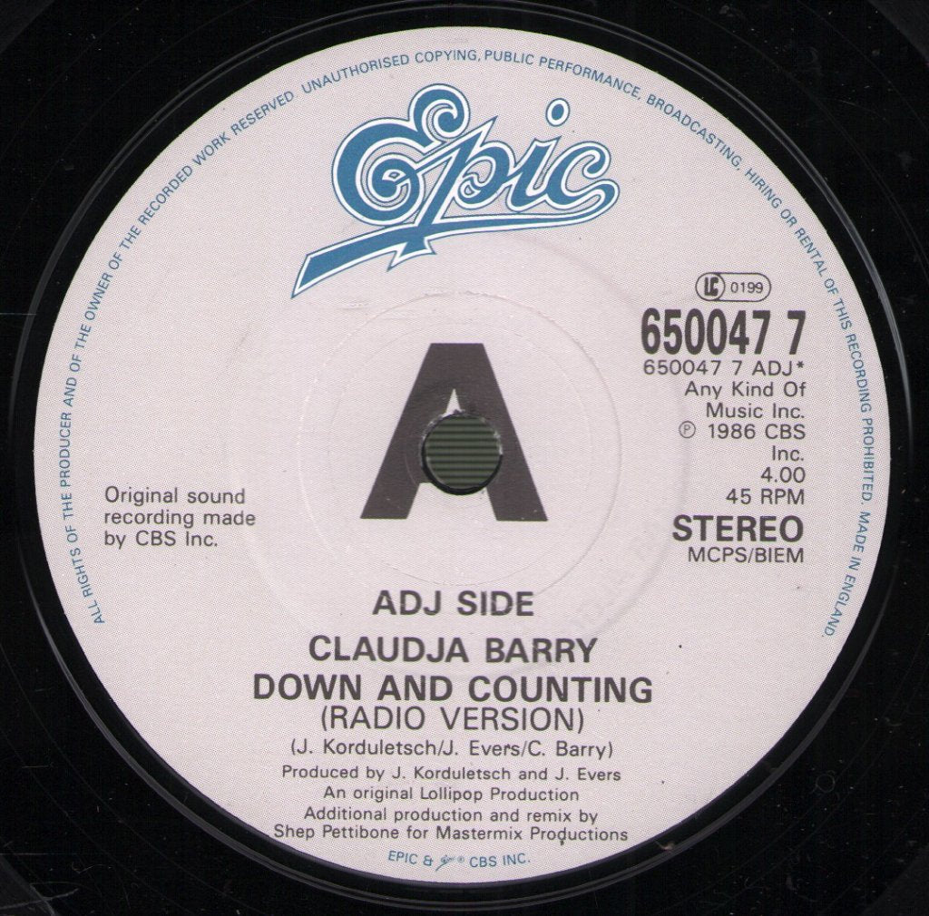 Claudja Barry - Down And Counting - 7 Inch